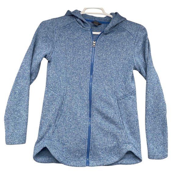 Eddie Bauer Womens Full Zip‎ Hoodie Jacket Blue Knit Small S - Picture 1 of 10